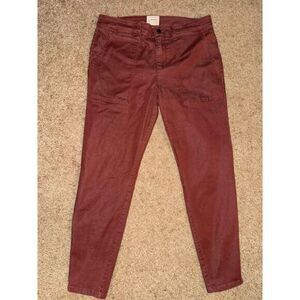 Sanctuary Burgundy‎ Ankle Zip Utility Pants Casual Chino Style Size 29